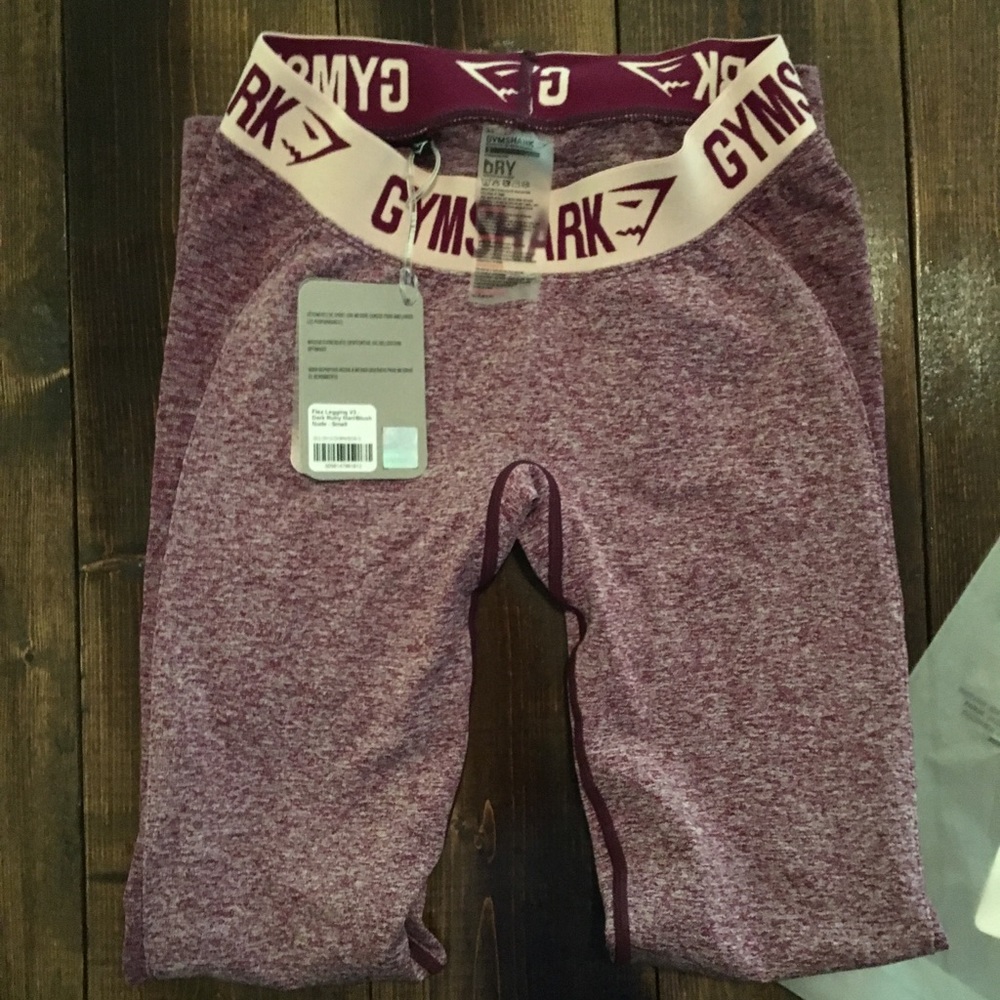 NWT Gymshark Flex Cropped Legging Dark Ruby Marl